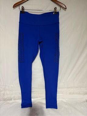Vina High-Rise Royal Blue Laser-Cut Leggings